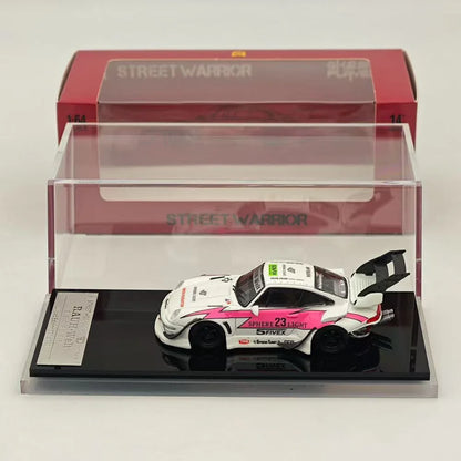 Street Warrior 1:64 Rauh-Welt Modified White/Pink #23 Diecast Model Car - Jaiman Toys