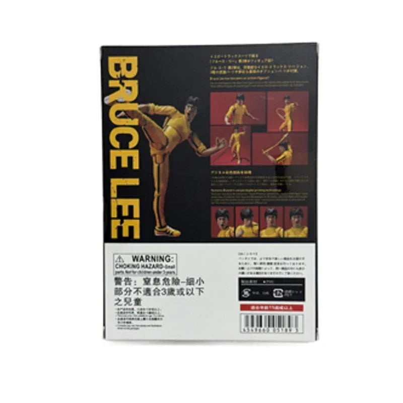 Bruce Lee Action Figure – Yellow Tracksuit Edition | Highly Articulated Collectible Figure with Interchangeable Faces & Nunchaku