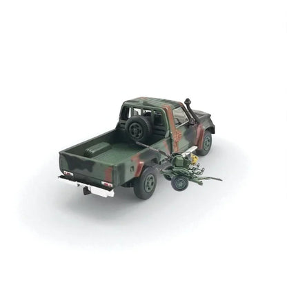 Rhino Model 1:64 Toyota LC79 Armed Pickup – Military Green Camouflage with Anti-Aircraft Gun (RM64-AP-04) - Jaiman Toys