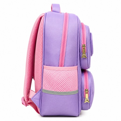 Kids School Backpack 16 Inch | Lightweight Purple School Bag for Girls with Multiple Compartments