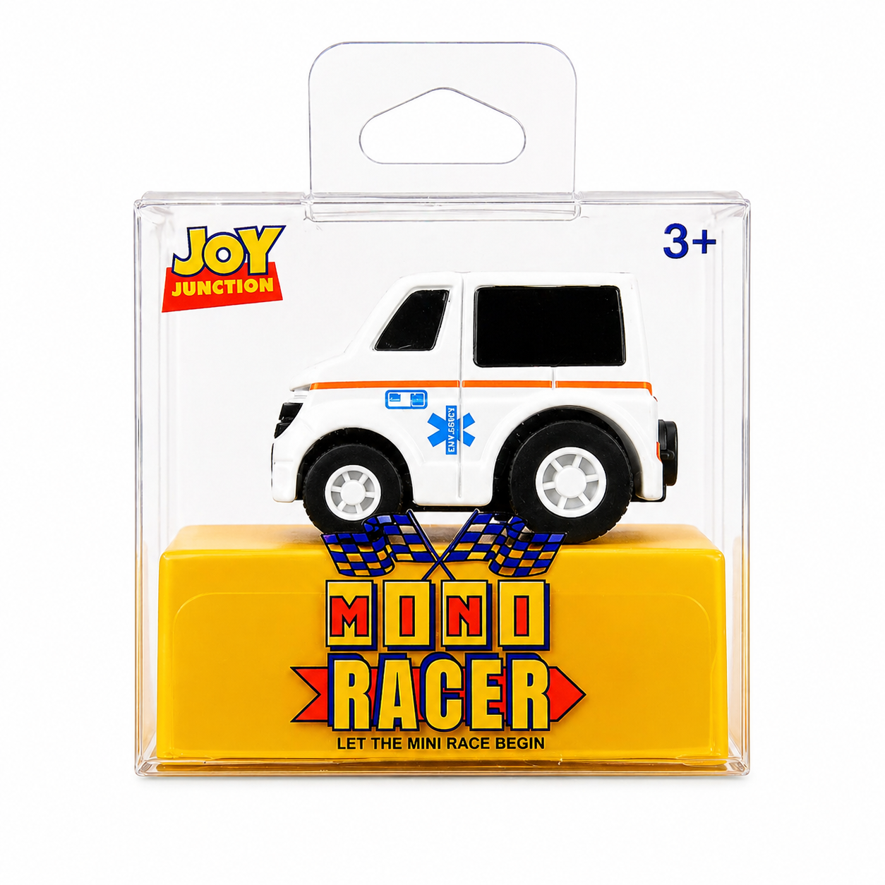 Joy Junction Mini Racer 1:64 Scale Pull Back Diecast Car Set – Ambulance & Fire Truck Toy for Kids & Collectors