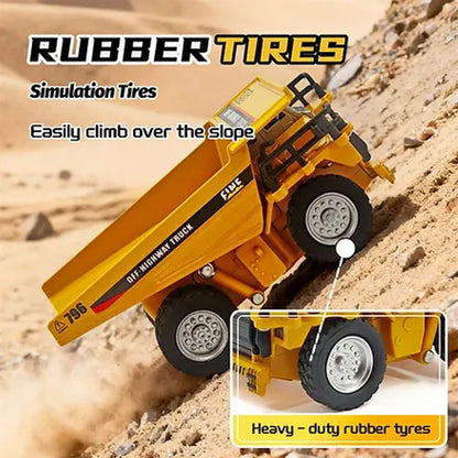 TRASPED HG4-414 1:64 Scale Mini RC Alloy Dump Truck | 2.4G App Control | Lights & Music