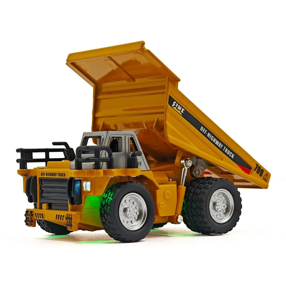 TRASPED HG4-414 1:64 Scale Mini RC Alloy Dump Truck | 2.4G App Control | Lights & Music