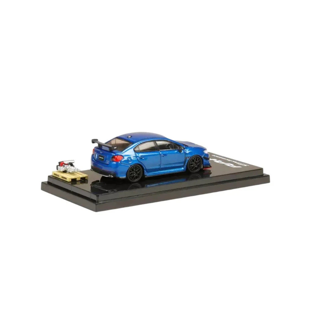 1:64 Hobby JAPAN HJ641040BL Subaru WRX STI RA-R w/EJ20 With Engine Display- Blue - Jaiman Toys