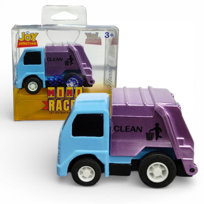 Joy Junction 1:64 Mini Racer Alloy Metal Garbage Truck Toy with Pull-Back Function