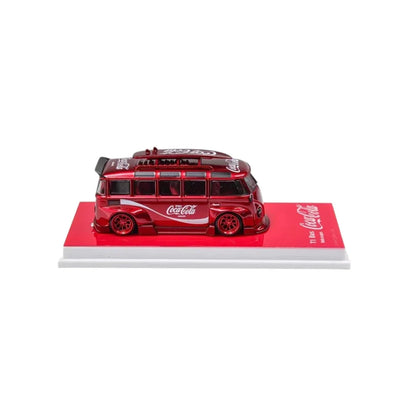 Flame Coke 1:64 Red T1 Bus Volkswagen Camper Bus Kombi Sports Model Diecast Metal Car - Jaiman Toys