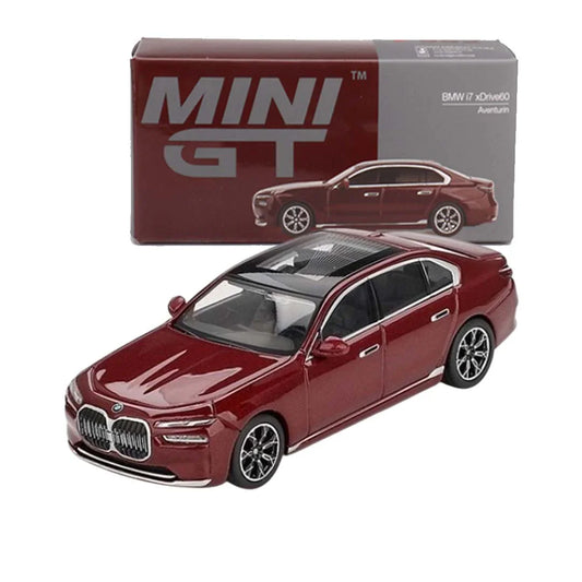 MINI GT BMW i7 xDrive60 – Aventurin Red Metallic – 1:64 Diecast Model - Jaiman Toys