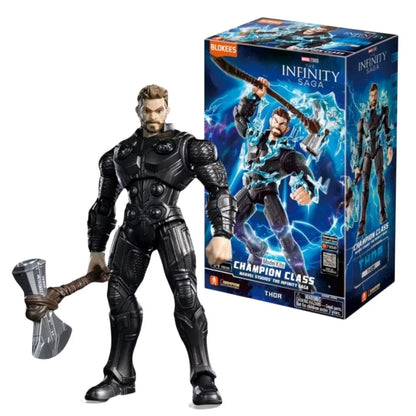 BLOKEES Marvel Infinity Saga Champion Class Thor – 5.3 Inch DIY Assembly Action Figure Model | Premium Collectible Toy