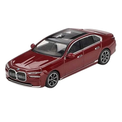 MINI GT BMW i7 xDrive60 – Aventurin Red Metallic – 1:64 Diecast Model - Jaiman Toys