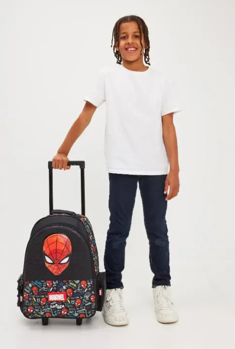 Smiggle School Bag : Spider-Man Colorful & Stylish 18 Inch Trolley Backpack for Kids - Jaiman Toys