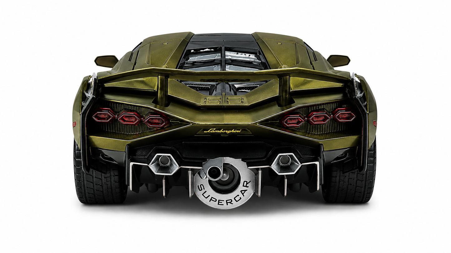 Joy Junction Lamborghini Sian FKP 63 1:24 Scale Die-Cast Model Car with Display Case – Premium Metal Hypercar Collectible (Olive Green)