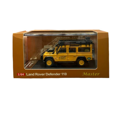 Master 1:64 Land Rover Defender 110 Diecast Model Car | Camel Trophy ; Expedition SUV Collectible with Roof Rack |
