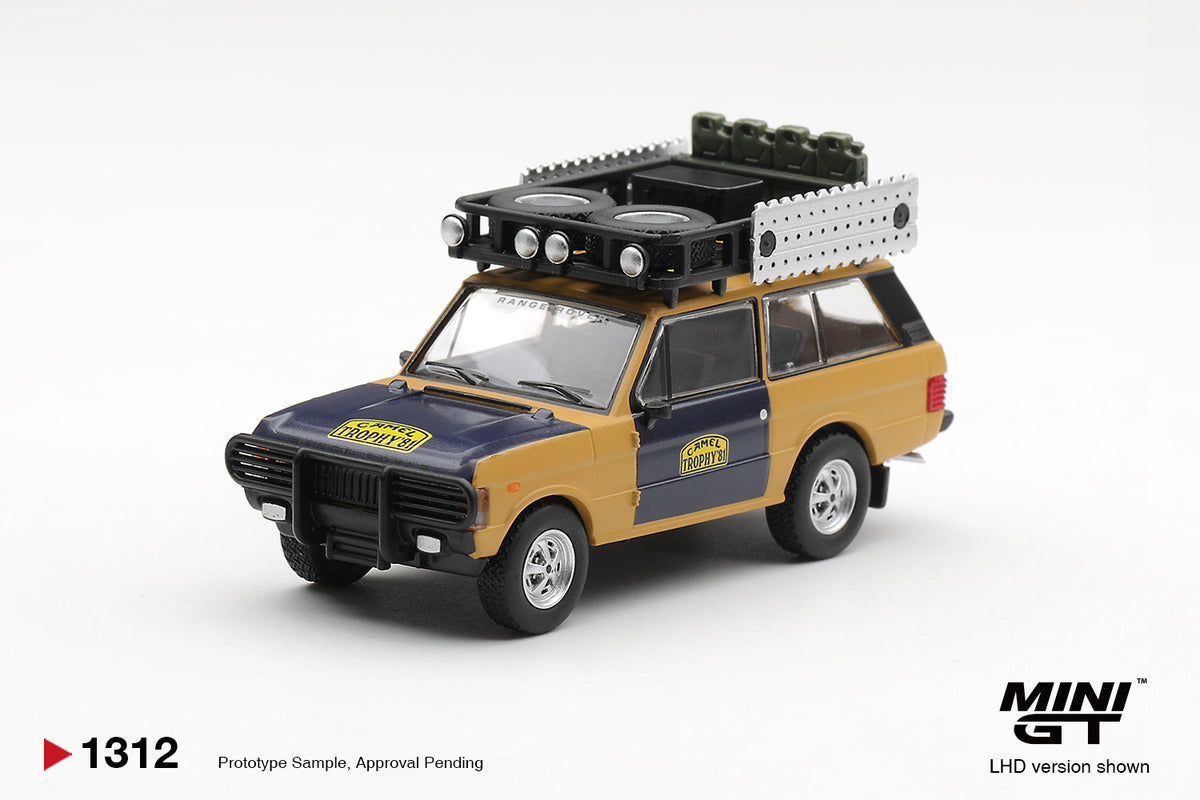 MINI GT 1:64 Range Rover 1981 Camel Trophy Sumatra Diecast SUV – H. Fischer & W. Bays, Expedition Collectible Model