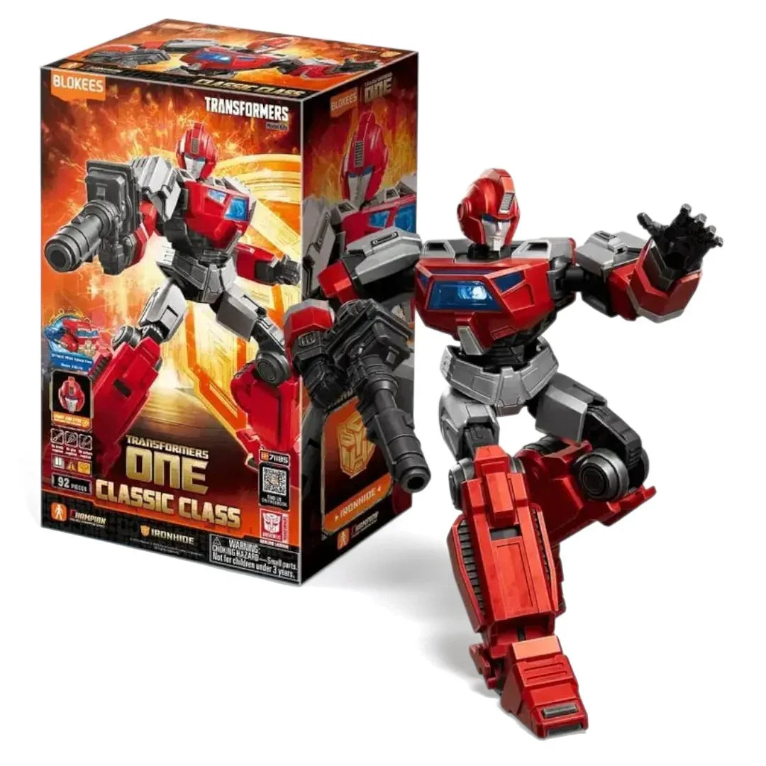 BLOKEES Transformers Classic Class Ironhide – 5 Inch LED Light-Up Model Kit | 92-Piece DIY Buildable Action Figure