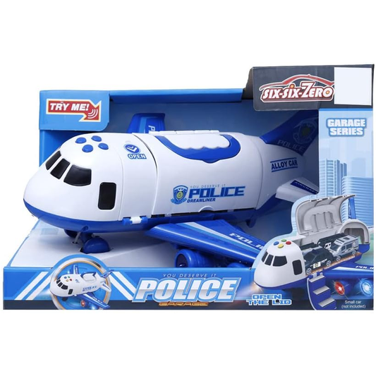 Police Transport Cargo Airplane Toys with Smoke, Sound and Light for kids