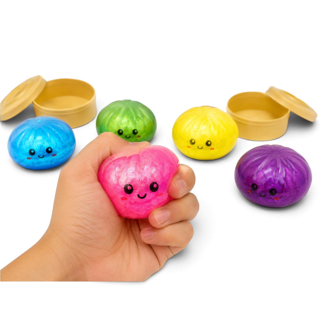 Rainbow Mystery Light-Up Squishy Bun – Tap to Glow Sensory Fidget Toy, 1 Pc Random Colour