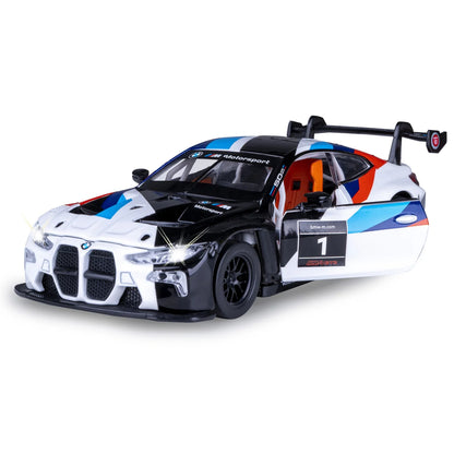 MSZ 1:32 BMW M4 GT3 Die-Cast Model Car-White with Pullback -68715A