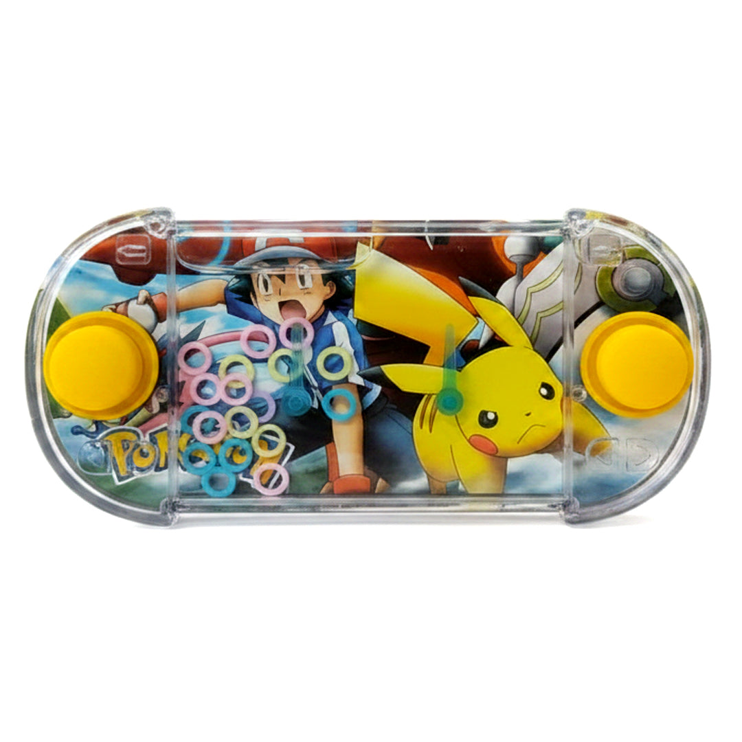 Pokemon Mini Water Ring Toss Game 14 × 7 cm, Push-Button Pocket Game for Kids, Portable Handheld Skill Toy