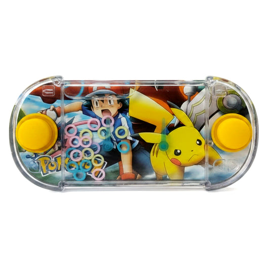 Pokemon Mini Water Ring Toss Game 14 × 7 cm, Push-Button Pocket Game for Kids, Portable Handheld Skill Toy