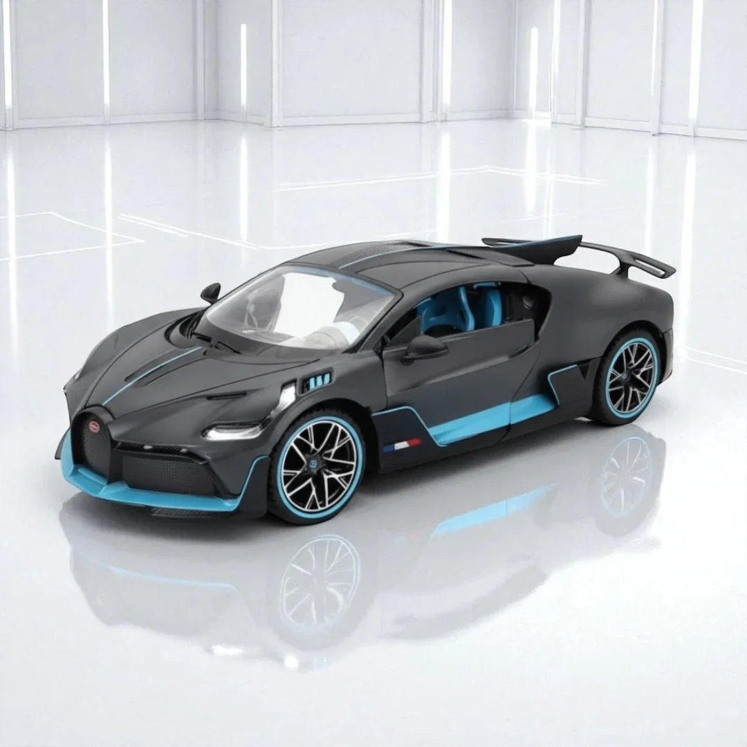 Rastar 1:24 Bugatti Divo Die-Cast Car Model – Grey Pull-Back Action with Lights & Sound (63900) - Jaiman Toys