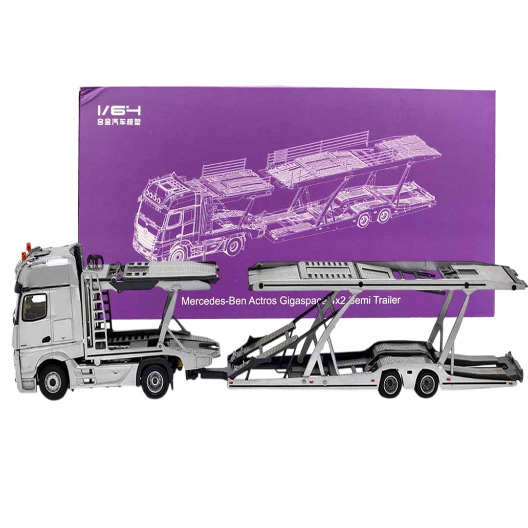 UNIQUE MODELS x Tiny 1:64 Mercedes-Benz Actros MP5 Black City Transporter Die-Cast Truck Model