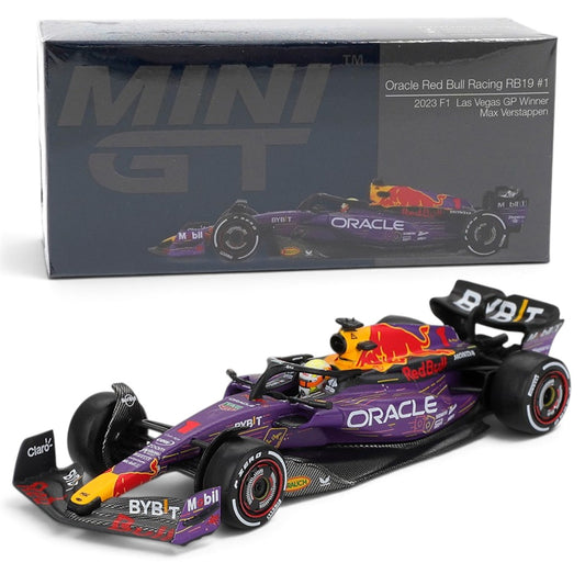 Minigt 1:64 Oracle Red Bull Racing RB19 #1 Max Verstappen 2023 F1 2023 Las Vegas GP Winner+Ford Puma Rally1 #16 M-Sport Ford WRT 2024 Rally Finland 3rd Place+Nissan Z VeilSide FFZ400 Seiran Blue+Lancia Stratos HF #4 1979 Spanish Rally Champion