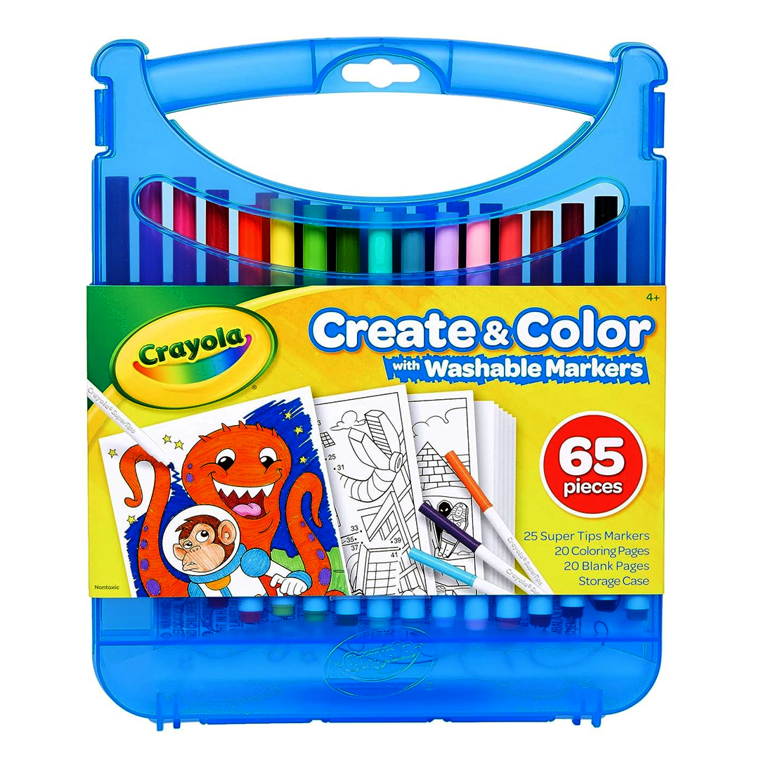 Crayola Create &amp; Color Super Tips Washable Markers Kit, Art Set