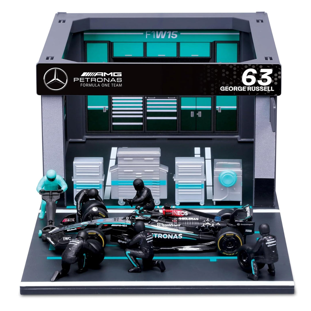 Bburago Pit Pass F1 Diorama Playset Mercedes-AMG Petronas W15 1:43 with 6 Figurines