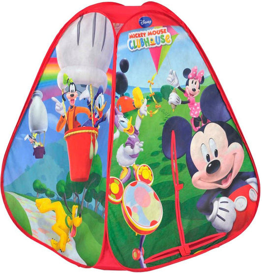 Disney Mickey Mouse Clubhouse Pop-Up Hideaway Tent for Kids – 90 x 75 x 75 cm | Colourful Indoor Play Tent & Playhouse for Pretend Play