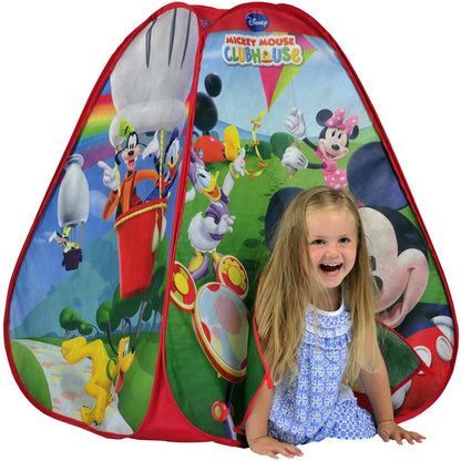Disney Mickey Mouse Clubhouse Pop-Up Hideaway Tent for Kids – 90 x 75 x 75 cm | Colourful Indoor Play Tent & Playhouse for Pretend Play