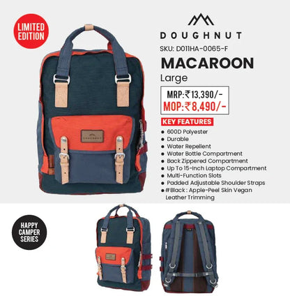 Doughnut Macaroon Large Happy Camper Backpack – Lake Blue (20 L, 15″ Laptop) - Jaiman Toys