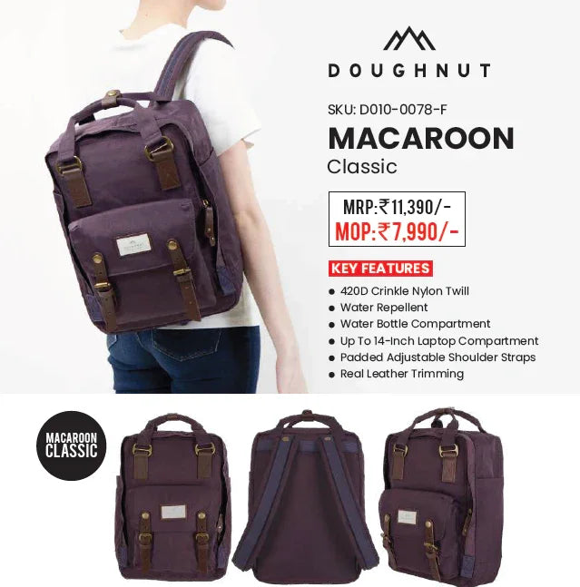 Doughnut Macaroon Multicolor 16 L Backpack – Lightweight Daypack for Travel, School, and College - Jaiman Toys