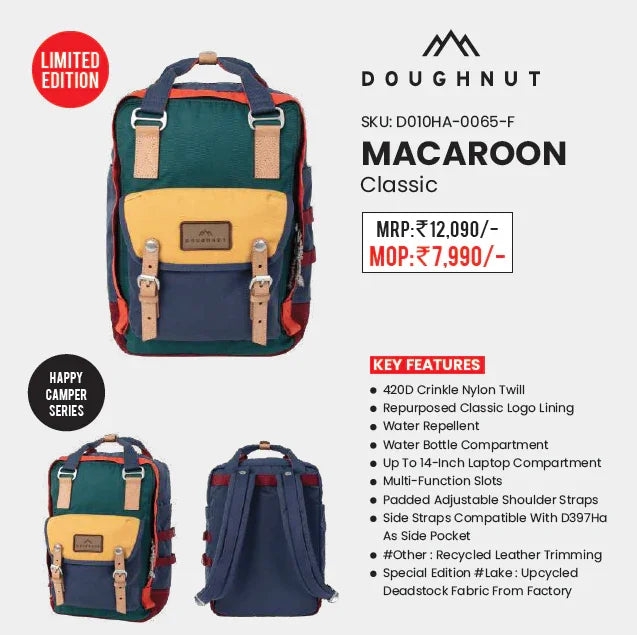 Doughnut Macaroon Happy Camper Series Backpack – Regular 16 L (Lake Blue) - Jaiman Toys