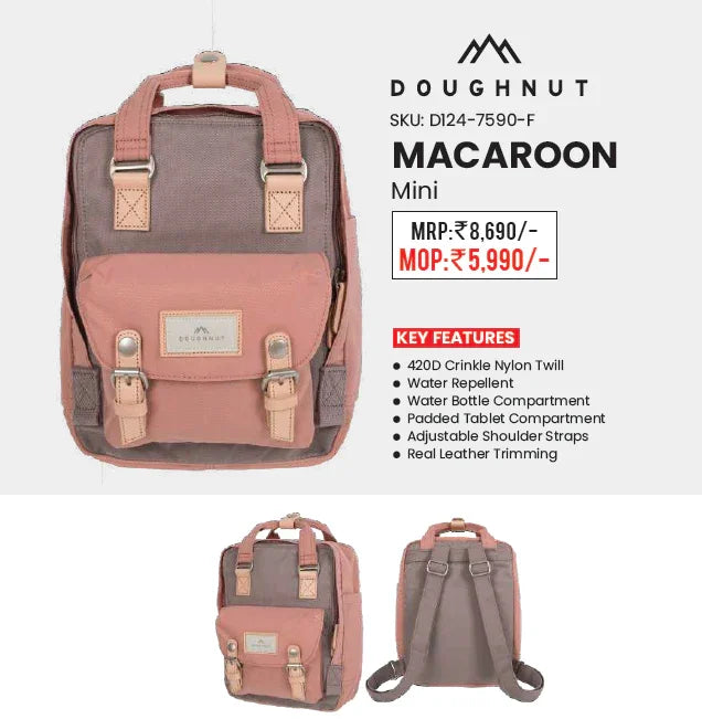 Doughnut Macaroon Mini Backpack – Women's Compact Everyday Bag (7 L) - Jaiman Toys