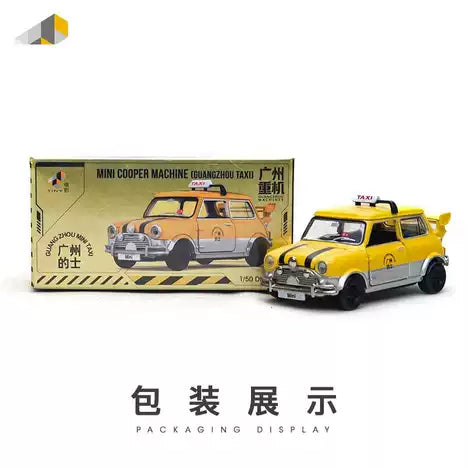 Tiny City 1:50 Mini Cooper Machine Guangzhou Taxi Die-Cast Model Car | Classic Guangzhou Taxi Collectible