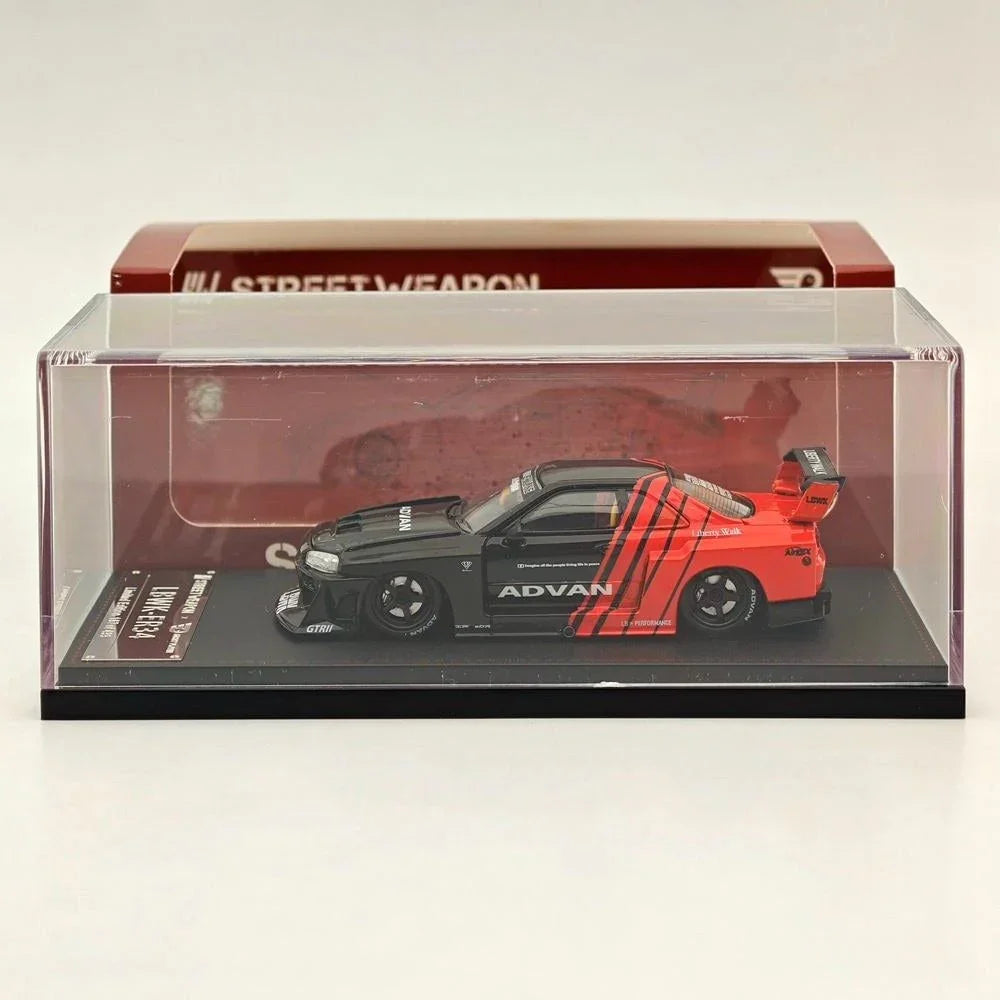 Street Weapon Nissan LB-ER34 Skyline by Liberty Walk ADVAN Diecast Car Model - Jaiman Toys