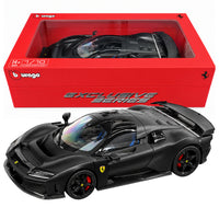 Bburago Ferrari F80 1:18 Scale Diecast Model Car Black – Premium Matte Black Ferrari Supercar with Detailed Interior Collector Display Box | Luxury Collectible Model for Ages 14+