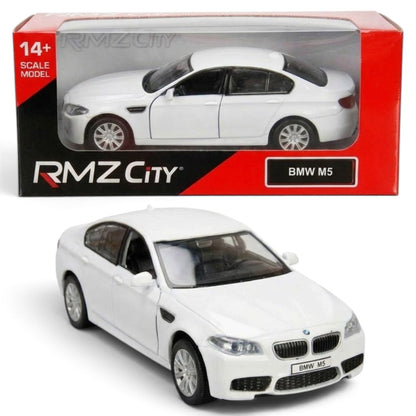 RMZ City 1:32 Scale BMW M5 Die-Cast Model Car – White & Metallic Blue | Collectible Luxury Sports  with Opening Doors 2 Colour Variants