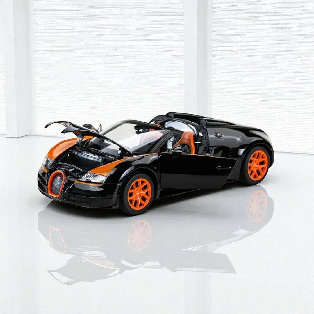 Rastar 1:18 Bugatti Veyron 16.4 Grand Sport Vitesse diecast scale model car collectible-WITH Openable door -black (43900) - Jaiman Toys