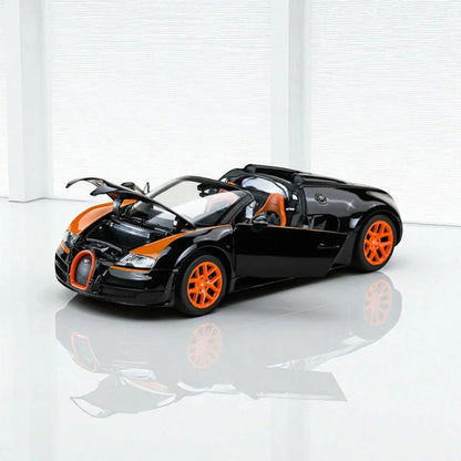 Rastar 1:18 Bugatti Veyron 16.4 Grand Sport Vitesse diecast scale model car collectible-WITH Openable door -black (43900) - Jaiman Toys
