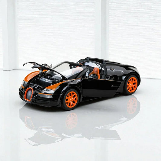 Rastar 1:18 Bugatti Veyron 16.4 Grand Sport Vitesse diecast scale model car collectible-WITH Openable door -black (43900) - Jaiman Toys