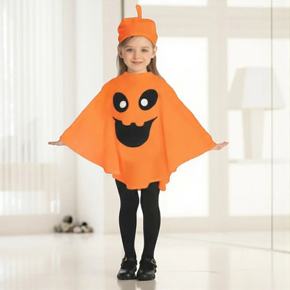 Kids Pumpkin Halloween Costume with Hat – Cute & Comfortable - Outfit for Boys & Girls