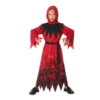 Halloween Skeleton Robe Costume – Hell Skull Outfit for Kids & Adults