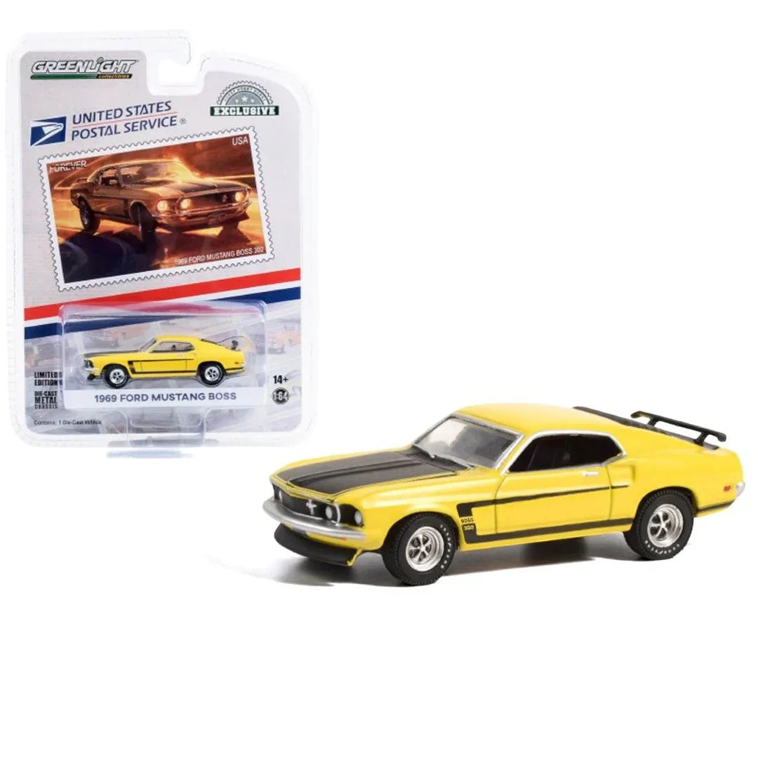 Greenlight USPS Exclusive – 1969 Ford Mustang Boss 302 Die-Cast Car (1:64 Scale)