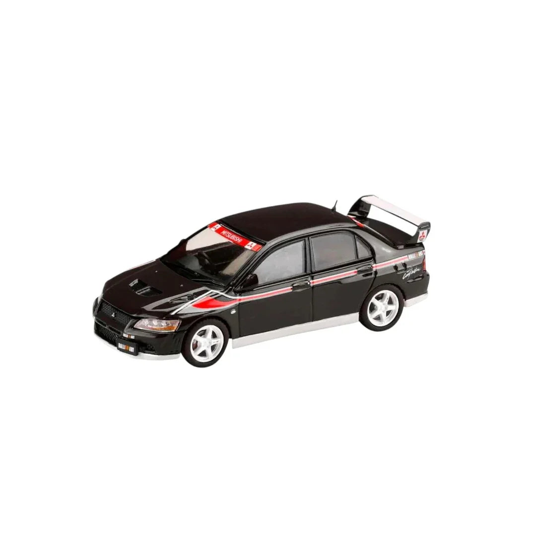 1:64 Hobby Japan HJ MITSUBISHI LANCER GSR EVOLUTION VII Rally Style Version Amethyst Black HJ642054BBK Diecast Model Car - Jaiman Toys
