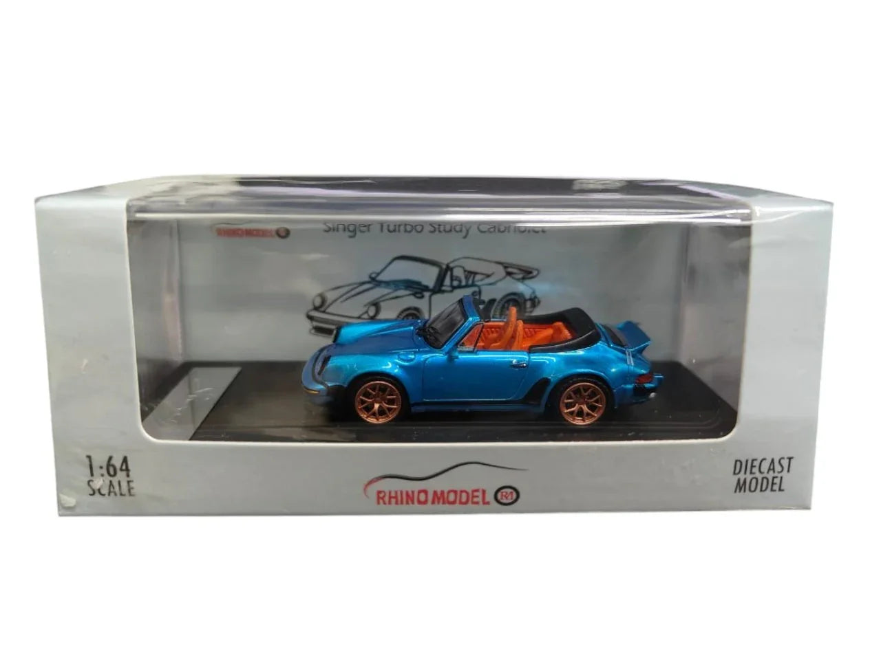 Rhino Model 1:64 Scale Singer 930 Turbo Study Cabriolet Convertible – Blue Diecast Car Model - Jaiman Toys