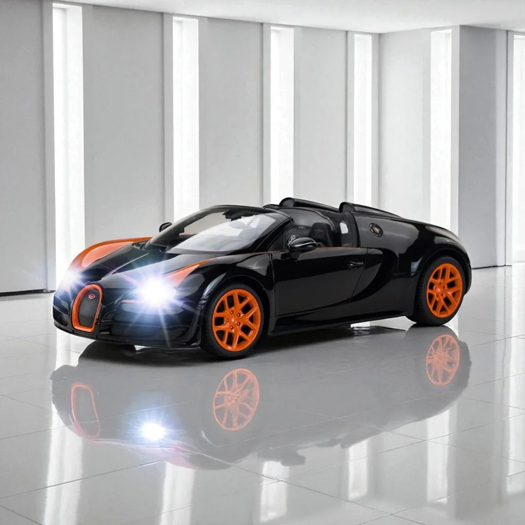 Rastar 1:18 Bugatti Veyron 16.4 Grand Sport Vitesse diecast scale model car collectible-WITH Openable door -black (43900) - Jaiman Toys