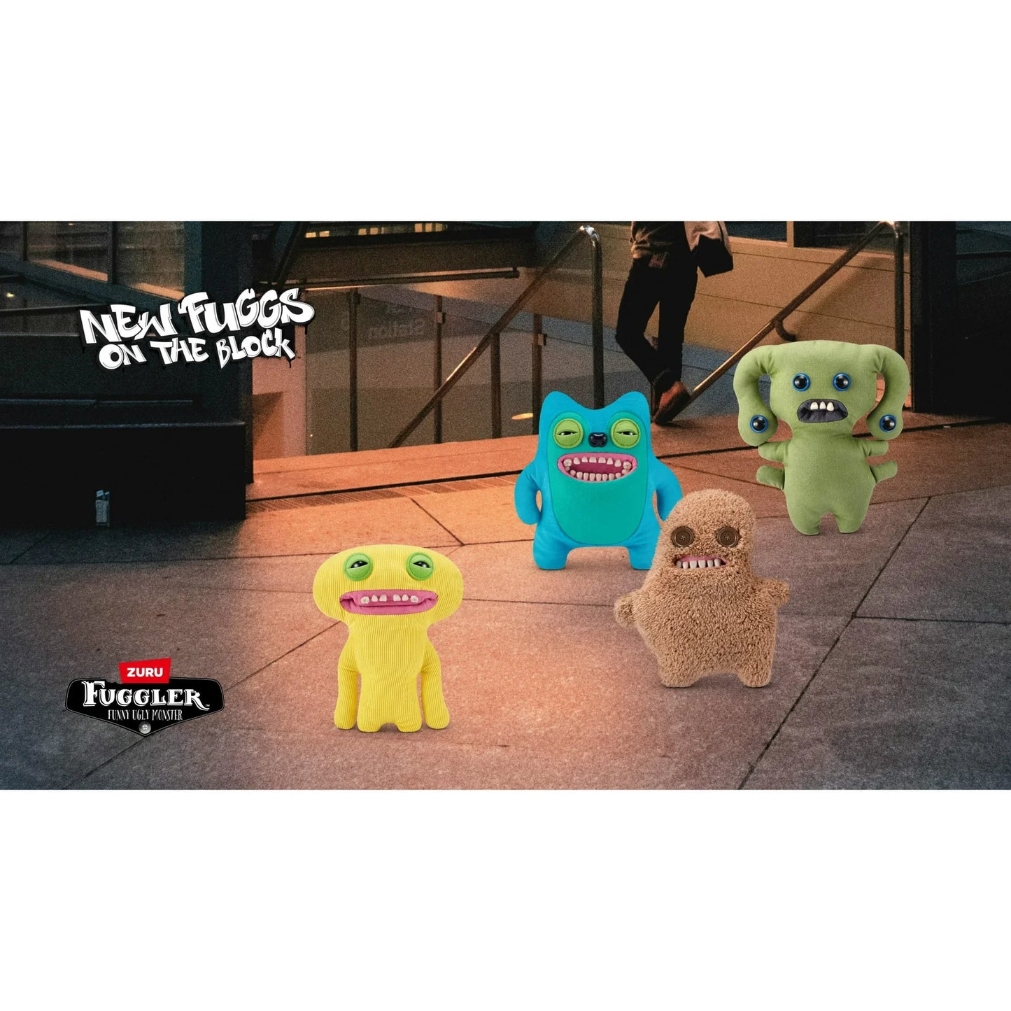 Fuggler New Fuggs on the Block 9 inch (Greedy Grinner), Funny Ugly Monster Soft Plush Toy by ZURU - Jaiman Toys