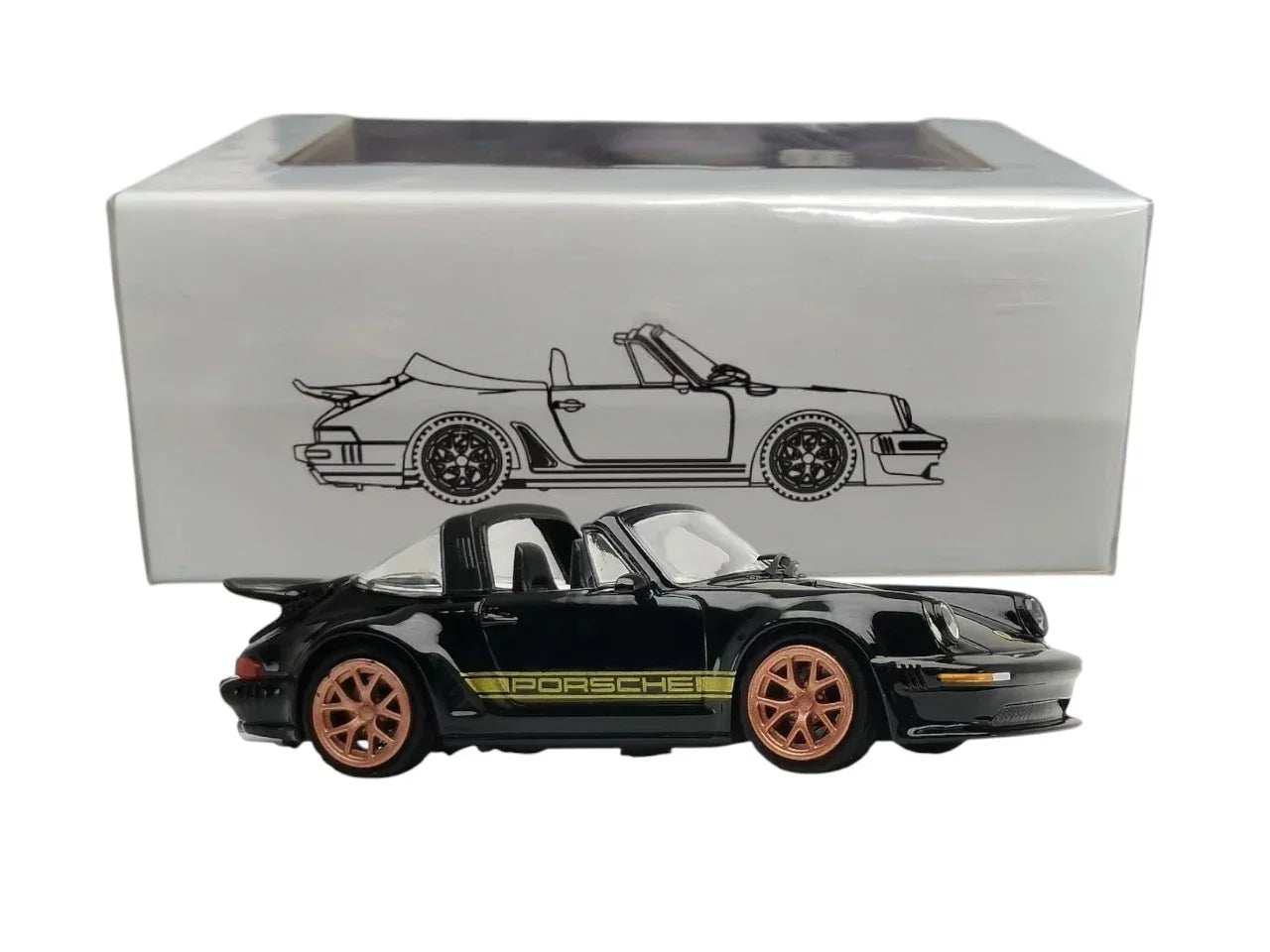 Rhino Model 1:64 Scale Singer 930 Turbo Study Cabriolet Convertible – Black Diecast Car Model - Jaiman Toys