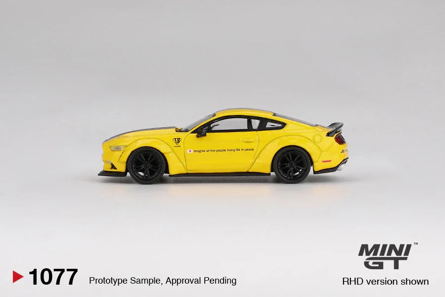 Mini GT 1:64 LB-WORKS Ford Mustang Triple Yellow Die-Cast Collector Car Model